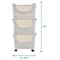 Mind Reader 3-Tier Ivory Rolling Plastic Storage Containers